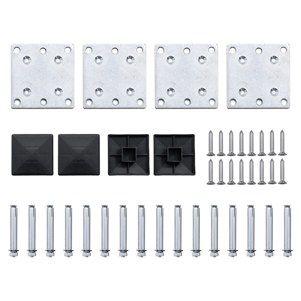 Fence Panel Set WPC 526x146 cm Black
