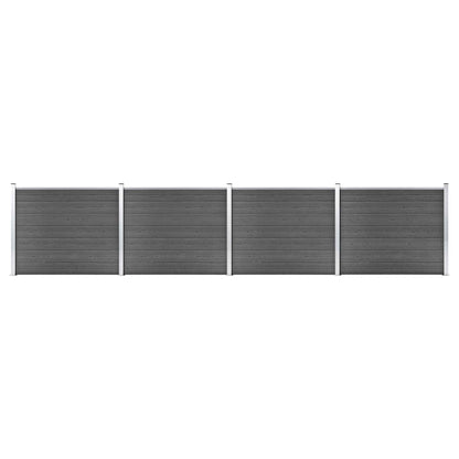 Fence Panel Set WPC 699x146 cm Black