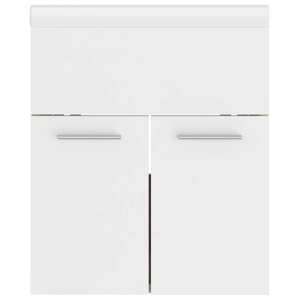Sink Cabinet with Built-in Basin White and Sonoma Oak Engineered Wood