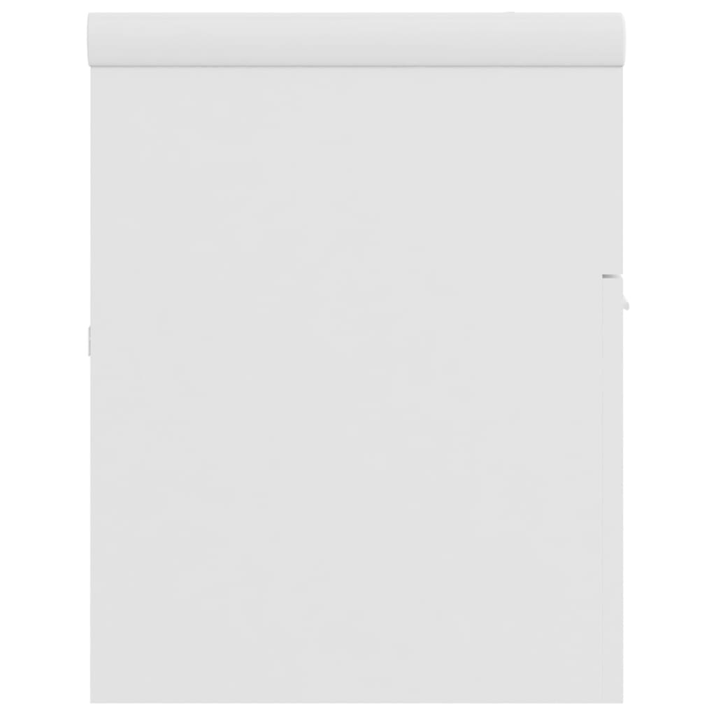 Sink Cabinet with Built-in Basin White Engineered Wood