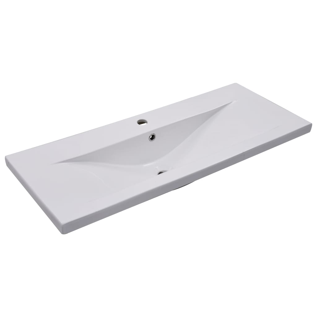Sink Cabinet with Built-in Basin White Engineered Wood