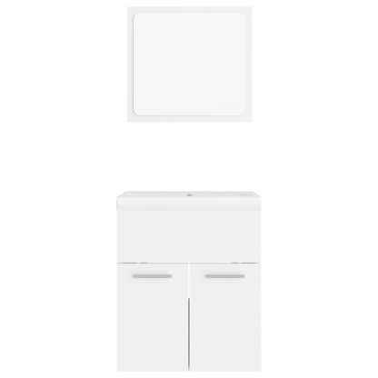 Bathroom Furniture Set White Engineered Wood