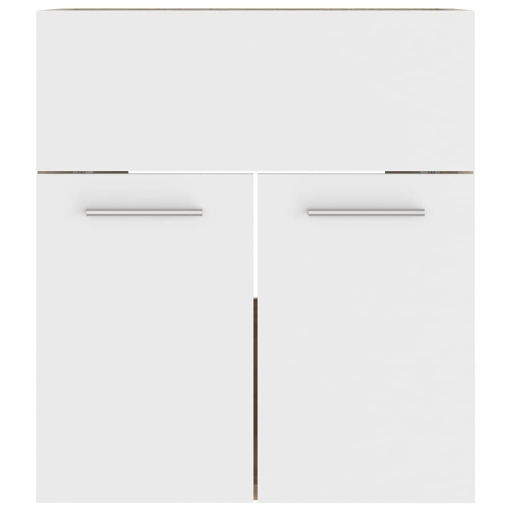 Sink Cabinet with Built-in Basin White and Sonoma Oak Engineered Wood