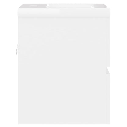 Sink Cabinet with Built-in Basin White Engineered Wood