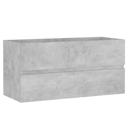 Sink Cabinet with Built-in Basin Concrete Grey Engineered Wood