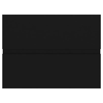 Sink Cabinet with Built-in Basin Black Engineered Wood