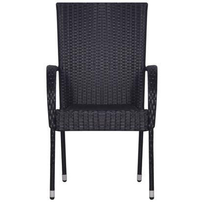3 Piece Garden Dining Set Black