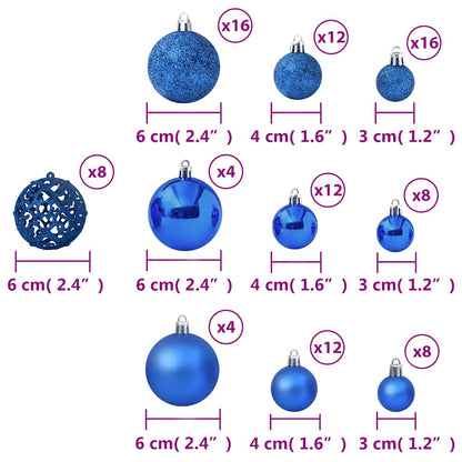 100 Piece Christmas Ball Set Blue