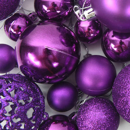 100 Piece Christmas Ball Set Purple