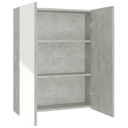 Bathroom Mirror Cabinet 60x15x75 cm MDF Concrete Grey
