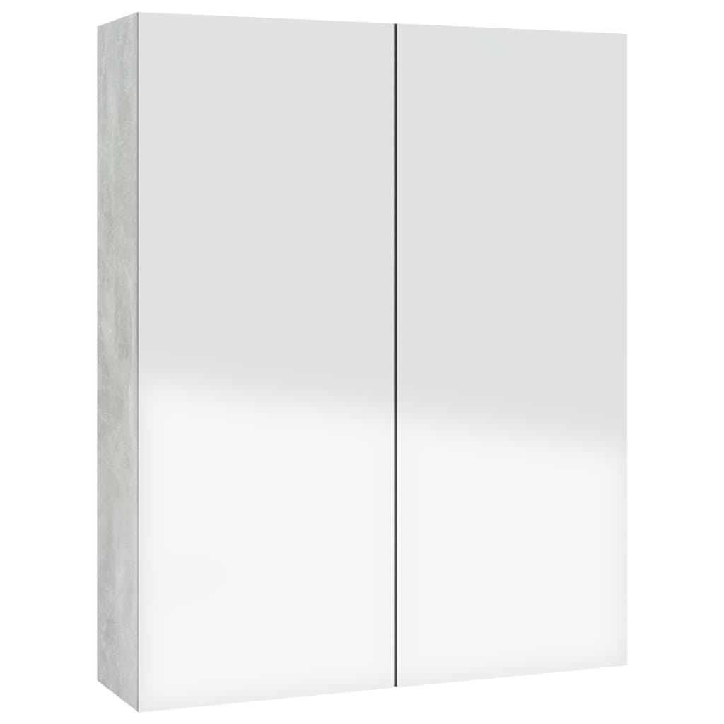 Bathroom Mirror Cabinet 60x15x75 cm MDF Concrete Grey