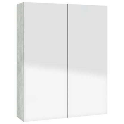 Bathroom Mirror Cabinet 60x15x75 cm MDF Concrete Grey