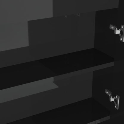 Bathroom Mirror Cabinet 80x15x60 cm MDF Shining Black