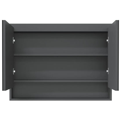 Bathroom Mirror Cabinet 80x15x60 cm MDF Grey