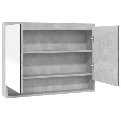 Bathroom Mirror Cabinet 80x15x60 cm MDF Concrete Grey