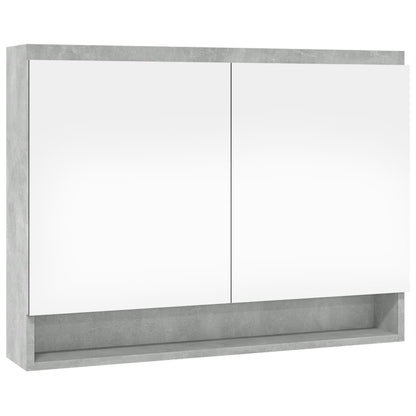 Bathroom Mirror Cabinet 80x15x60 cm MDF Concrete Grey