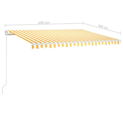Manual Retractable Awning 450x300 cm Yellow and White
