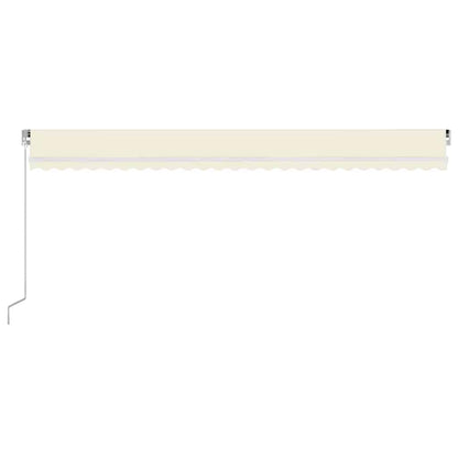 Manual Retractable Awning with LED 600x300 cm Cream