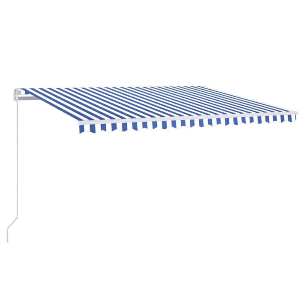 Manual Retractable Awning 400x350 cm Blue and White