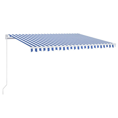 Manual Retractable Awning 450x350 cm Blue and White