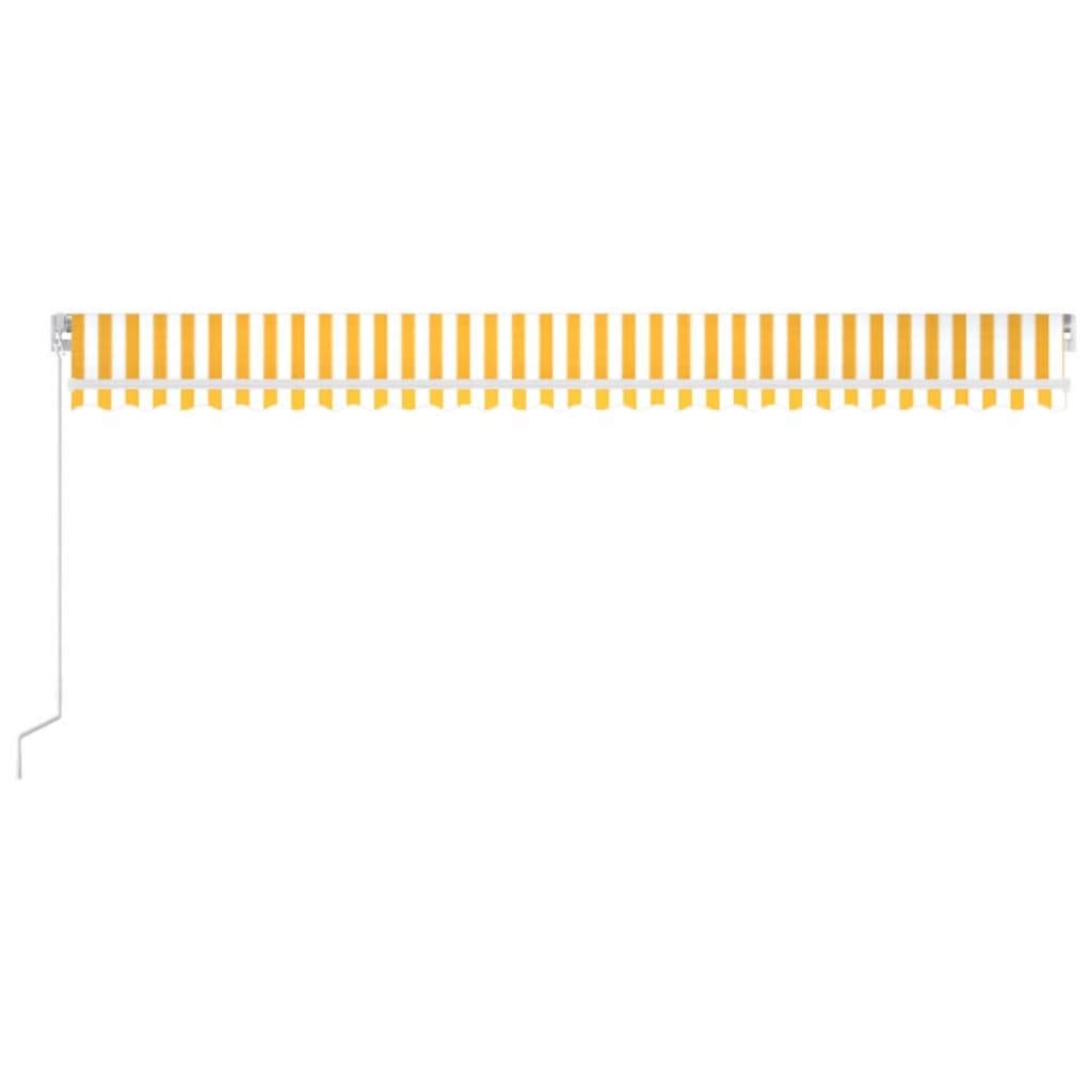 Manual Retractable Awning with LED 600x350 cm Yellow and White