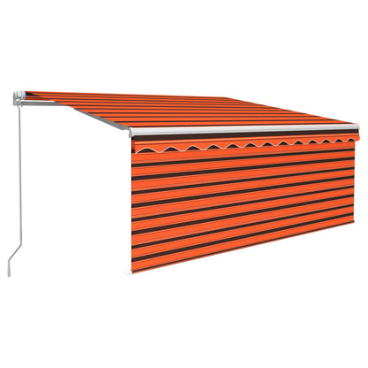 Manual Retractable Awning with Blind 3.5x2.5m Orange&Brown