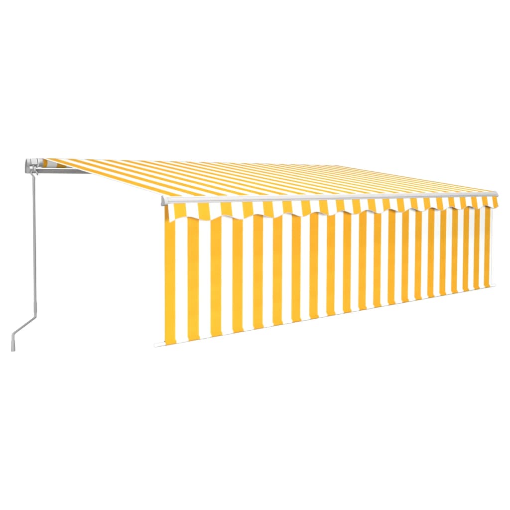 Manual Retractable Awning with Blind 5x3m Yellow&White