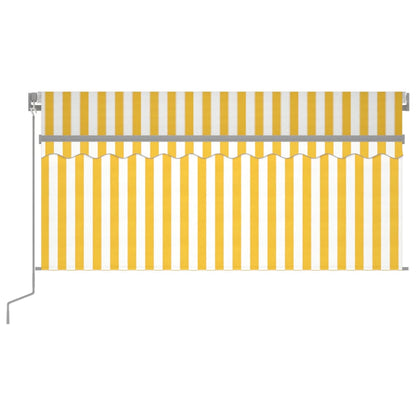 Manual Retractable Awning with Blind&LED 3x2.5m Yellow&White