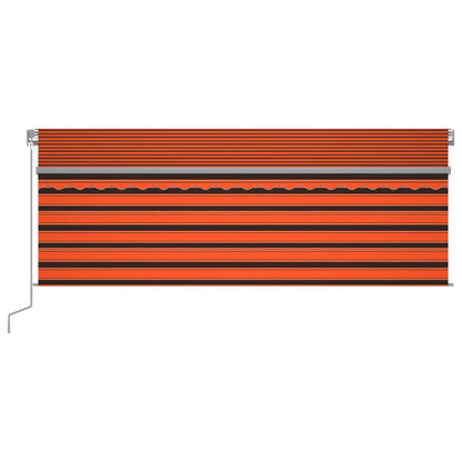 Manual Retractable Awning with Blind 4x3m Orange&Brown