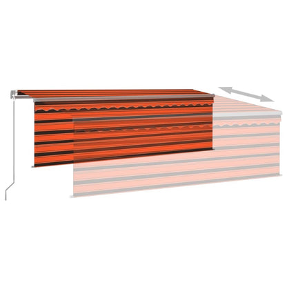 Manual Retractable Awning with Blind 4x3m Orange&Brown