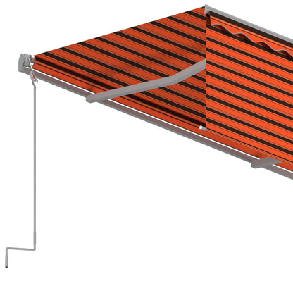 Manual Retractable Awning with Blind 4x3m Orange&Brown