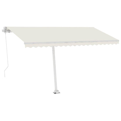 Manual Retractable Awning with LED 400x300 cm Cream
