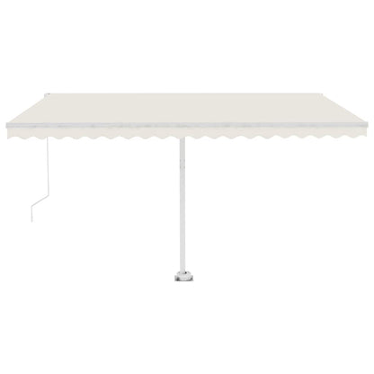 Manual Retractable Awning with LED 400x300 cm Cream