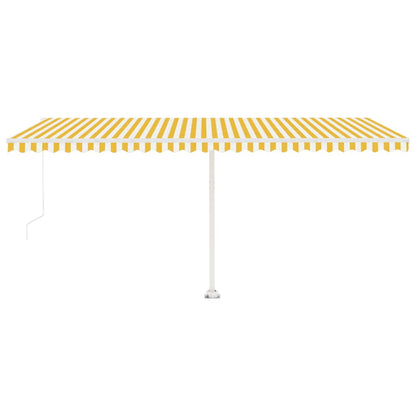 Freestanding Manual Retractable Awning 500x300 cm Yellow/White