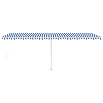 Freestanding Manual Retractable Awning 600x300 cm Blue/White