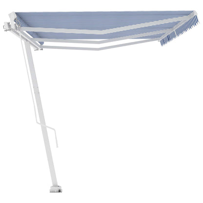 Freestanding Manual Retractable Awning 600x300 cm Blue/White