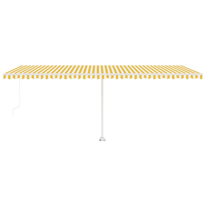 Freestanding Manual Retractable Awning 600x300 cm Yellow/White