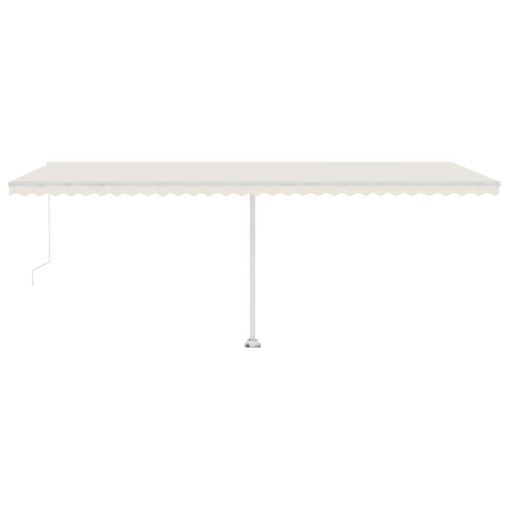 Manual Retractable Awning with LED 600x300 cm Cream