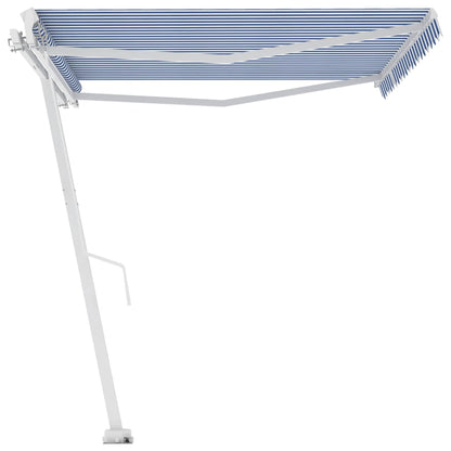 Freestanding Manual Retractable Awning 400x350 cm Blue/White