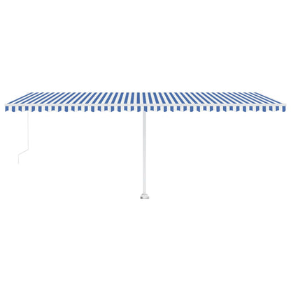 Freestanding Manual Retractable Awning 600x350 cm Blue/White
