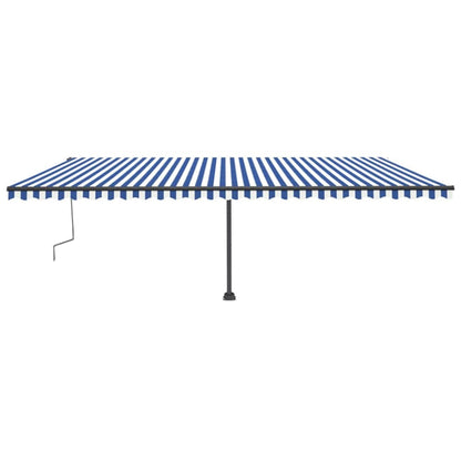 Freestanding Manual Retractable Awning 600x300 cm Blue/White