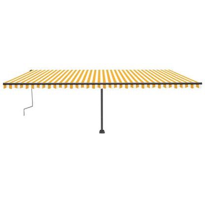 Freestanding Manual Retractable Awning 600x300 cm Yellow/White