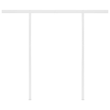 Manual Retractable Awning with LED 3x2.5 m Blue and White