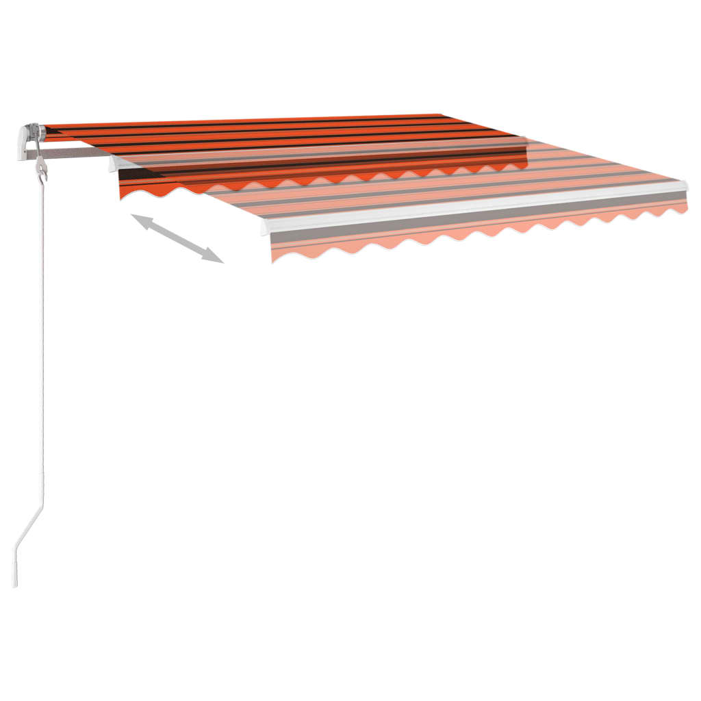 Manual Retractable Awning with LED 3x2.5 m Orange and Brown