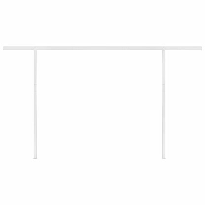 Manual Retractable Awning with Posts 4x3 m Yellow and White