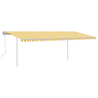 Manual Retractable Awning with LED 6x3 m Yellow and White