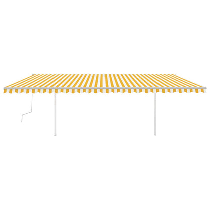 Manual Retractable Awning with LED 6x3 m Yellow and White