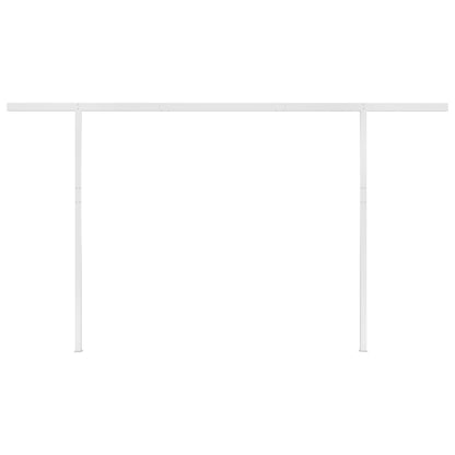 Manual Retractable Awning with LED 4x3.5 m Blue and White