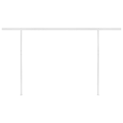 Manual Retractable Awning with Posts 4.5x3.5 m Yellow and White