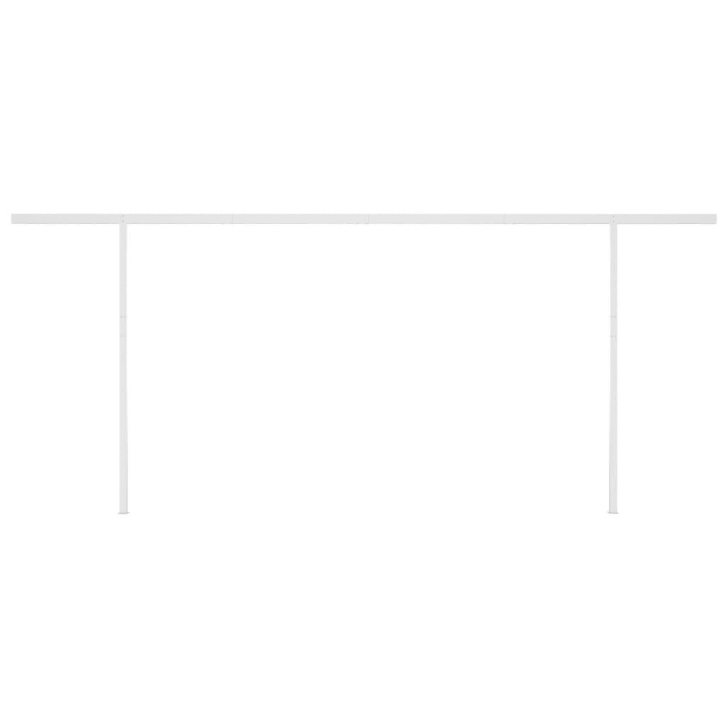 Manual Retractable Awning with Posts 6x3.5 m Blue and White